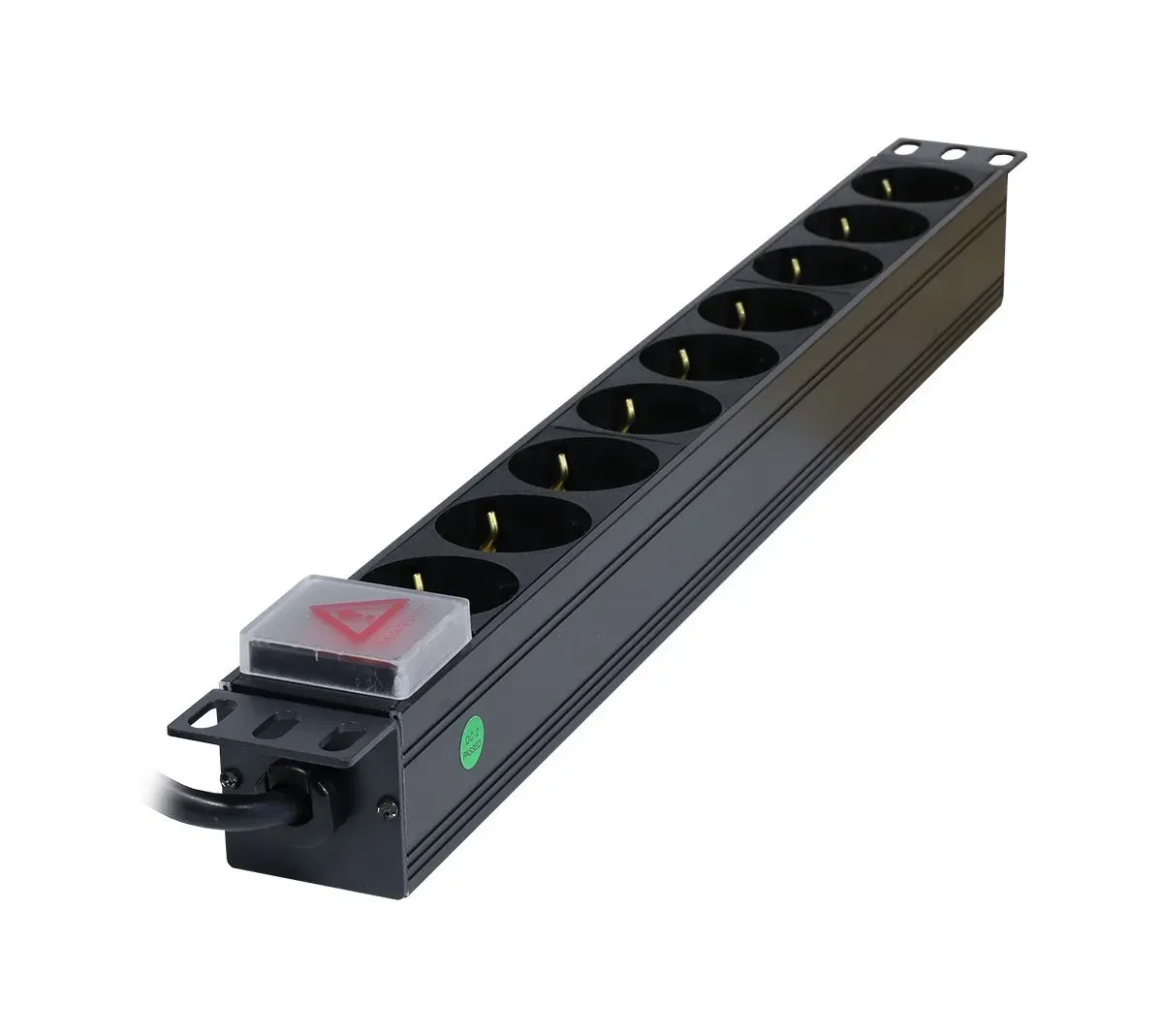 ALLNET 19"zbh. Steckdosenleiste, 9xDosen(CEE7)->Stecker(CEE7), Schalter, Schwarz, Synergy 21 – Bild 4