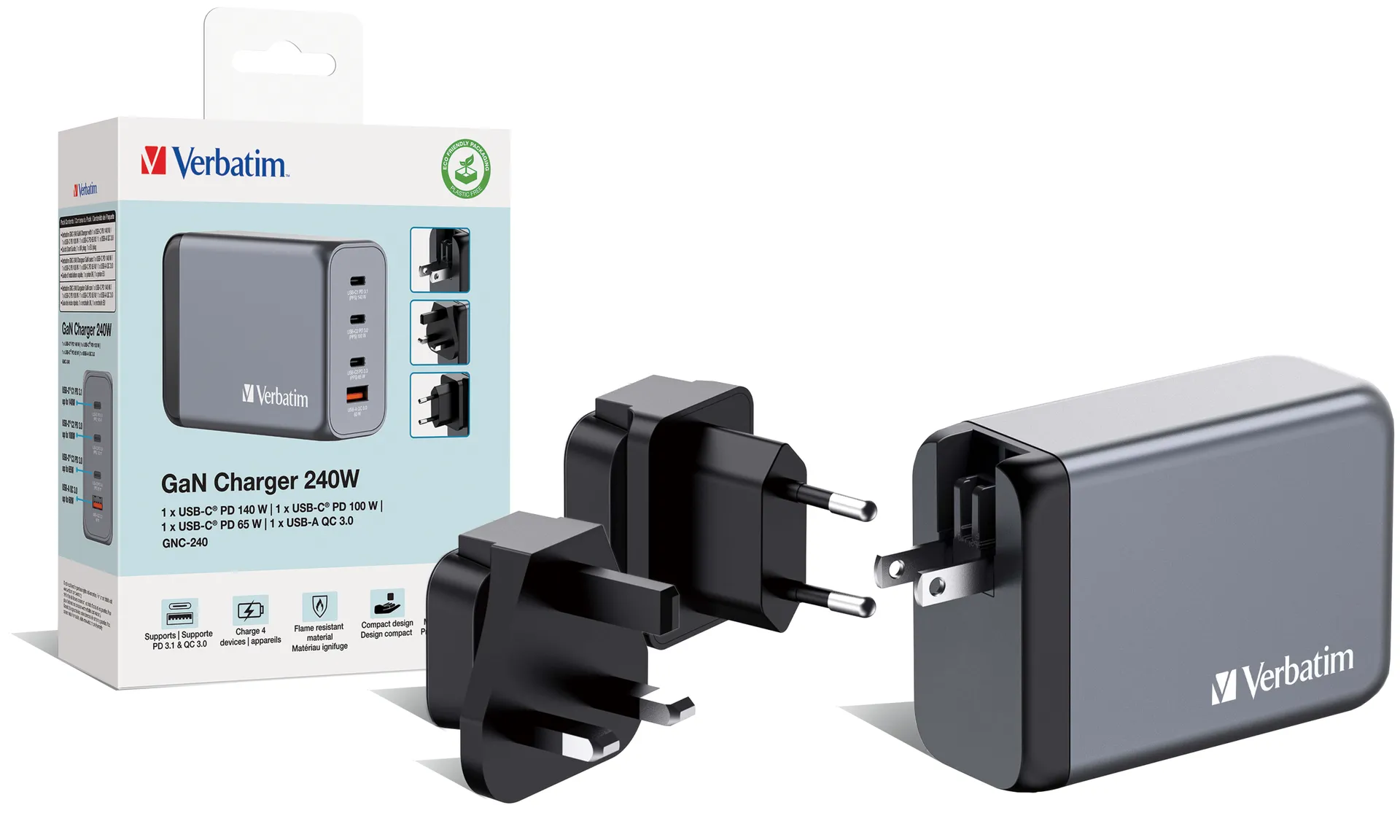 Verbatim GNC-240 Universal Schwarz, Grau AC Schnellladung Drinnen – Bild 5
