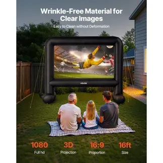 VEVOR aufblasbare Filmleinwand Projektion Beamer Leinwand aus 600D, Projektionsleinwand mit tragbarer Aufbewahrungstasche, 16:9, Filmprojektion für Heimkino Mottoparty Poolspaß ( 378 x 130 x 317 cm) VEVOR aufblasbare Filmleinwand Projektion Beamer Leinwand aus 600D, Projektionsleinwand mit tragbarer Aufbewahrungstasche, 16:9, Filmprojektion für Heimkino Mottoparty Poolspaß ( 378 x 130 x 317 cm)