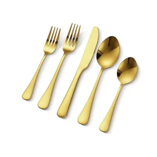 VEVOR 60 tlg. Besteckset in Gold aus lebensmittelechtem Edelstahl, hochglanzpoliertes Essbesteck-Set, spülmaschinenfestes Essgeschirr, Service für 12 Personen, inkl. Messer Gabel Löffel VEVOR 60 tlg. Besteckset in Gold aus lebensmittelechtem Edelstahl, hochglanzpoliertes Essbesteck-Set, spülmaschinenfestes Essgeschirr, Service für 12 Personen, inkl. Messer Gabel Löffel