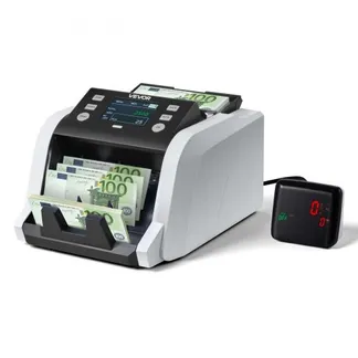 VEVOR Geldzählmaschine, 1200 Banknoten pro Minute, Banknotenzählmaschine mit Wertzählung, UV/MG/IR/DD/DBL/HLF/CHN-Fälschungserkennung, TFT-Display, für Gemischte Stückelungen von Dollar & Euro VEVOR Geldzählmaschine, 1200 Banknoten pro Minute, Banknotenzählmaschine mit Wertzählung, UV/MG/IR/DD/DBL/HLF/CHN-Fälschungserkennung, TFT-Display, für Gemischte Stückelungen von Dollar & Euro
