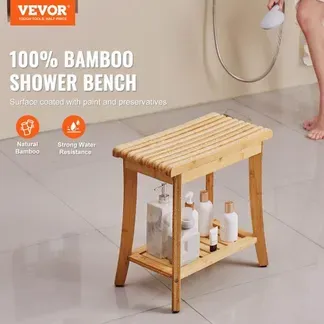 VEVOR Duschbank aus Bambus, 48,6 x 28,6 x 46,6 cm, wasserdichter Duschhocker mit Ablagegriff, 150 kg Tragkraft, Spa-Badewannensitz-Organizer, für Erwachsene, Senioren, Frauen, ältere Menschen, drinnen und draußen VEVOR Duschbank aus Bambus, 48,6 x 28,6 x 46,6 cm, wasserdichter Duschhocker mit Ablagegriff, 150 kg Tragkraft, Spa-Badewannensitz-Organizer, für Erwachsene, Senioren, Frauen, ältere Menschen, drinnen und draußen