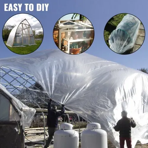 VEVOR PE Gewächshausfolie 7,3 M Länge x 15,2 M Breite Transparent Treibhausfolien, 0,15 mm Dicke Folientunnel, reißfeste Gartenfolien aus Polyethylen als Plastikfolien für Abdeckungen im Außenbereich – Bild 5