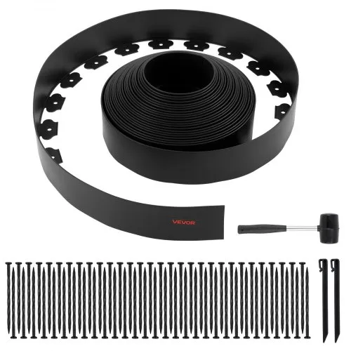 VEVOR Rasenkante, 20 m x 10 cm, Kunststoff-Gartenbegrenzung mit 60 Spikes & 2 Erdspießen, Beeteinfassung, Landschaftseinfassung, Beetumrandung, Zaunbegrenzungen für Blumenbeete & Hofpflaster VEVOR Rasenkante, 20 m x 10 cm, Kunststoff-Gartenbegrenzung mit 60 Spikes & 2 Erdspießen, Beeteinfassung, Landschaftseinfassung, Beetumrandung, Zaunbegrenzungen für Blumenbeete & Hofpflaster