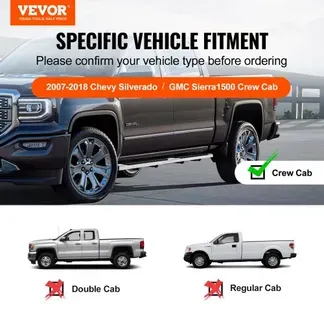 VEVOR 6 Zoll Trittbretter kompatibel mit 2007–2018 Chevy Silverado/GMC Sierra 1500 Crew Cab/2019 2500HD 3500HD 1500 LD, 201 Edelstahl-Seitentrittbretter, Tragkraft 227 kg, 2-teilig VEVOR 6 Zoll Trittbretter kompatibel mit 2007–2018 Chevy Silverado/GMC Sierra 1500 Crew Cab/2019 2500HD 3500HD 1500 LD, 201 Edelstahl-Seitentrittbretter, Tragkraft 227 kg, 2-teilig
