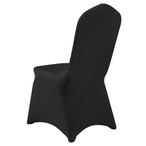 VEVOR Stuhlhussen aus Elastischem Spandex für Klappstühle, Universell Passender, Gewölbter Vorderbezug, Abnehmbare &Waschbare Schonbezüge, für Hochzeit, Urlaub, Party, Feier, (50 Stück, Schwarz) – Bild 9