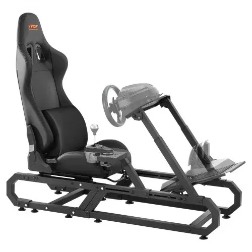 VEVOR Rennlenkradständer für Logitech G923/G920/G29, robustes Fahrsimulator-Cockpit aus Stahl – Thrustmaster T248P, Lenkradhalterung höhenverstellbar und Fußpedalwinkel einstellbar, max. Tragkraft 330 lbs, kompakt – Bild 8
