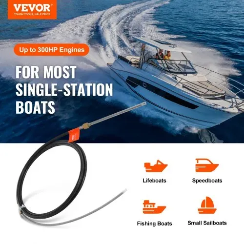 VEVOR Bootslenkkabel, 520 cm Außenbord-Marine-Drehlenkkabel, 500 kg Hohe Zugfestigkeit, Stahllenkradkabel, Kompatibel mit den Meisten Einzelstations-Außenbordsteuersystemen Schwarz VEVOR Bootslenkkabel, 520 cm Außenbord-Marine-Drehlenkkabel, 500 kg Hohe Zugfestigkeit, Stahllenkradkabel, Kompatibel mit den Meisten Einzelstations-Außenbordsteuersystemen Schwarz