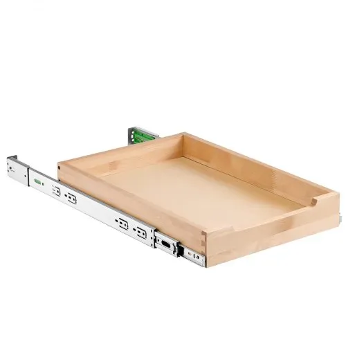 VEVOR Ausziehbarer Schrank-Organizer Schrankschublade Regal (356 x 533 x 76 mm) mit sanftem Schließmechanismus, Holz-Schiebeschublade Unter- und Seitenmontage, für Küche Speisekammer Badezimmer – Bild 9
