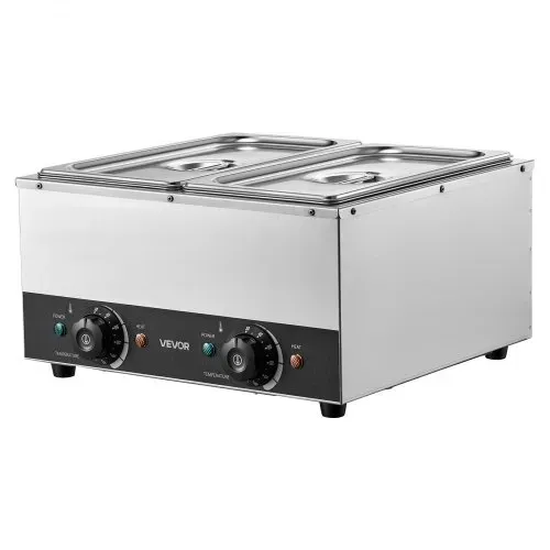 VEVOR Schokoladenschmelzmaschine 2 Abnehmbare Behälter Edelstahl 800+800 W, für Bäckereien, Restaurants, Separate Temperaturregelung je Behälter, 30–85 °C Trockenlaufschutz, Schokoladentempiermaschine – Bild 9