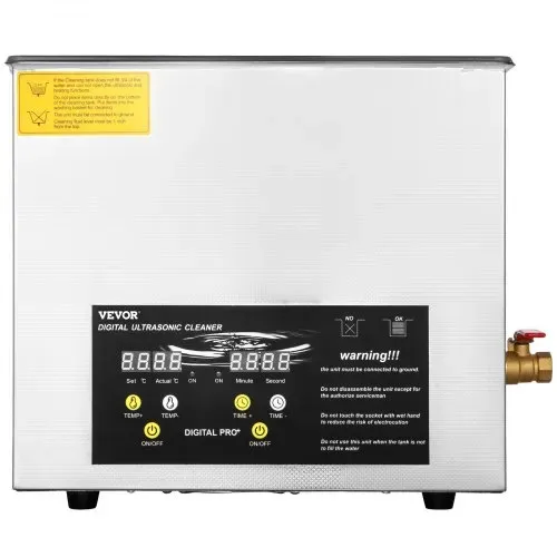 VEVOR 10 L verbesserter Ultraschallreiniger (400 W Heizung, 240 W Ultraschall) Professioneller digitaler Labor-Ultraschallreiniger mit Heizungstimer für die Reinigung von Teilen und Instrumenten – Bild 9