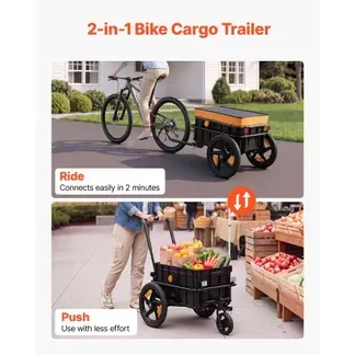 VEVOR Fahrradanhänger Lastenanhänger 2-in-1 Handwagen mit Kupplung 45 kg, Kohlenstoffstahl & 600D Oxford, Mit Regenschutz Deichsel & 6 Reflektoren, Für 22-28 Zoll Räder, Fahrradwagen für Transport VEVOR Fahrradanhänger Lastenanhänger 2-in-1 Handwagen mit Kupplung 45 kg, Kohlenstoffstahl & 600D Oxford, Mit Regenschutz Deichsel & 6 Reflektoren, Für 22-28 Zoll Räder, Fahrradwagen für Transport