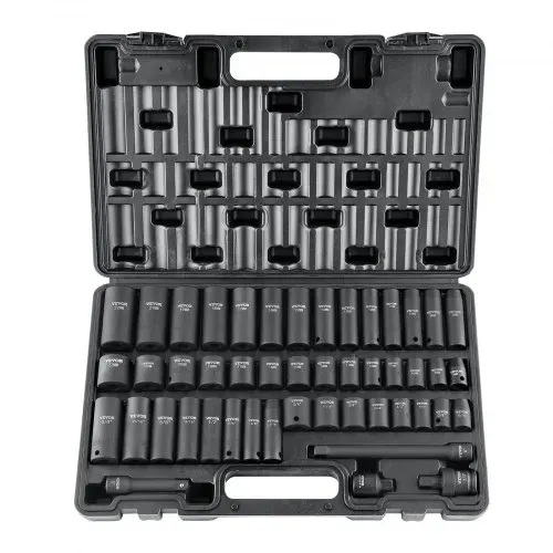 VEVOR Profi Steckschlüsselsatz CR-V-legierter Stahl 48-tlg Steckschlüssel Satz 8-22 mm Tiefe Stecknüsse Schlagschrauber, HRC 42-48 Steckschlüssel inkl Werkzeugkoffer, Metrisch Schraubenausdreher – Bild 8