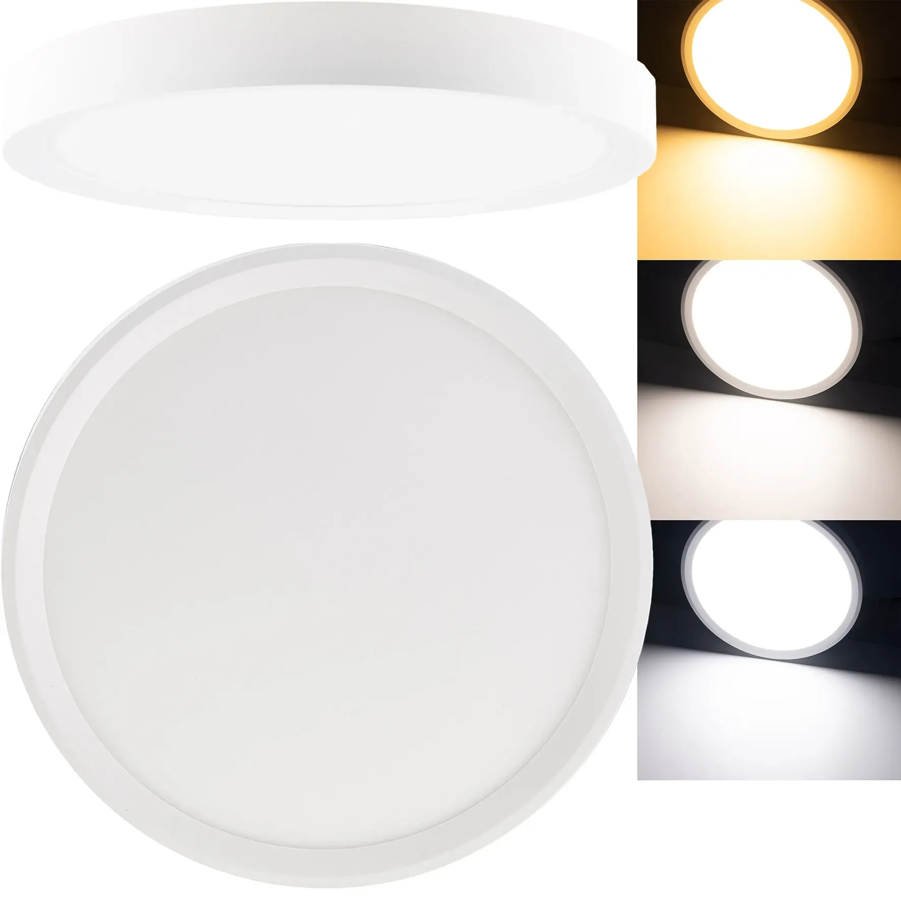 LED Deckenleuchte „Santano 23 CCT“ Ø 23cm, 18W, CCT 3000/4000/6000k LED Deckenleuchte „Santano 23 CCT“ Ø 23cm, 18W, CCT 3000/4000/6000k