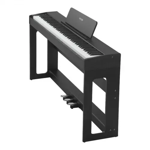 VEVOR Digitalpiano, 88 Tasten vollgewichtet anschlagdynamisch, E-Piano mit Möbelständer, Netzadapter, Dreifachpedal, Aufnahmefunktion, 280 Töne, Kabellose Verbindung, für Anfänger, Schwarz – Bild 10