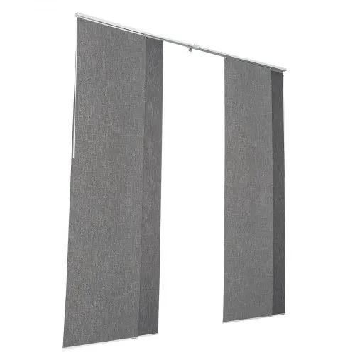 VEVOR Flächenvorhänge, ausziehbare Schiene von 116 cm bis 218 cm (B), zuschneidbare Flächenvorhänge bis 243 cm (H), Verdunkelungs-Schiebegardinen für Schiebetüren Terrassentüren Dunkelgrau – Bild 8
