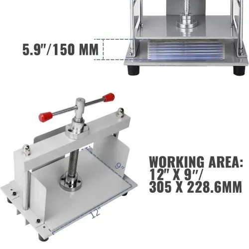 VEVOR Manuelle Papierpresse, 305 x 228,6 mm für Papier im A4-Format, Flachpresse, 10 cm Dicker Stahlrahmen, manuelle Flachpapierpresse, Buchpresse zur Papierherstellung – Bild 2