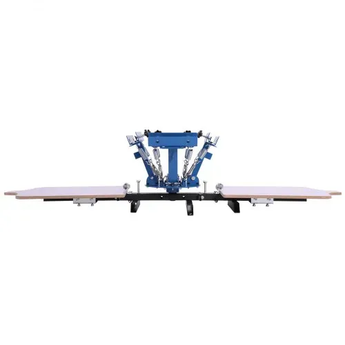 VEVOR Siebdruckmaschine 4-Farben 2-Stationen-Siebdruckpresse 540x450 mm, 360° Drehbar Präzise Positionierung Pulverbeschichteter Kohlenstoffstahl für T-Shirt-DIY, Heim- & Gewerbekunden – Bild 8