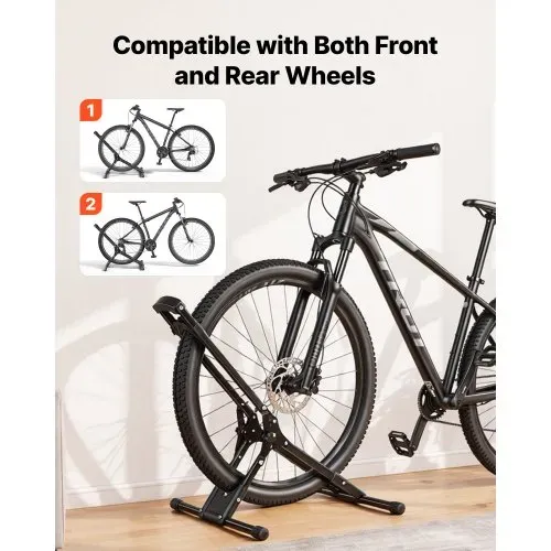 VEVOR Fahrradständer Faltbar Freistehender Abstellständer für MTB Rennrad, Kohlenstoffstahlrahmen, Ø508-737 mm / 20-29 Zoll Reifen, Breite bis 75 mm / 2,9 Zoll, Bodenständer für Zuhause Garage Lager – Bild 5