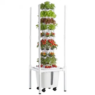 VEVOR Hydroponischer Turm 45 Pods, Hydrotower 9 Ebenen, Hydroponik-Anbausystem mit LED-Pflanzenlampe, App-Steuerung & Rädern, 20-L-Wassertank & Pumpe, Hydroponic Tower für Kräuter, Obst & Gemüse VEVOR Hydroponischer Turm 45 Pods, Hydrotower 9 Ebenen, Hydroponik-Anbausystem mit LED-Pflanzenlampe, App-Steuerung & Rädern, 20-L-Wassertank & Pumpe, Hydroponic Tower für Kräuter, Obst & Gemüse