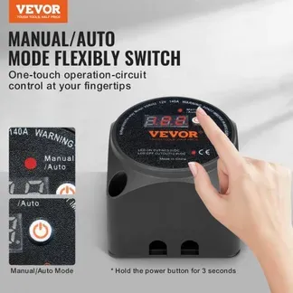 VEVOR Spannungsgesteuertes Trennrelais, 12 V, 140 A, manueller und automatischer Modus, spannungsempfindliches VSR-Relais mit LCD-Bildschirm, für ATV, UTV, Wohnmobil, Geländewagen, LKW, Boot, Yacht VEVOR Spannungsgesteuertes Trennrelais, 12 V, 140 A, manueller und automatischer Modus, spannungsempfindliches VSR-Relais mit LCD-Bildschirm, für ATV, UTV, Wohnmobil, Geländewagen, LKW, Boot, Yacht