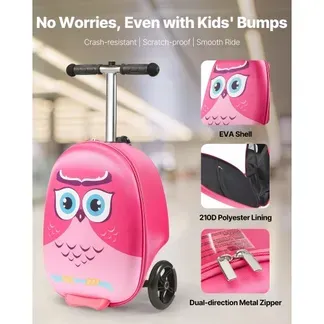 VEVOR Scooter Koffer, 20 L Fassungsvermögen, Reisekoffer mit Flash-PU-Rädern, TPR-Anti-Rutsch-Griff, max. Gewichtskapazität 50 kg, Kinderkoffer Handgepäck, für Kinder ab 5 Jahren, Pink VEVOR Scooter Koffer, 20 L Fassungsvermögen, Reisekoffer mit Flash-PU-Rädern, TPR-Anti-Rutsch-Griff, max. Gewichtskapazität 50 kg, Kinderkoffer Handgepäck, für Kinder ab 5 Jahren, Pink