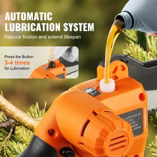 VEVOR Mini Kettensäge mit Akku 20V 2Ah Bürstenloser Motor 2 in 1 Akku-Hochentaster 22000U/min Kettensäge Elektro, Teleskop Heckenschere Astsäge mit Teleskopstiel Auszugslänge bis 2,43m – Bild 5