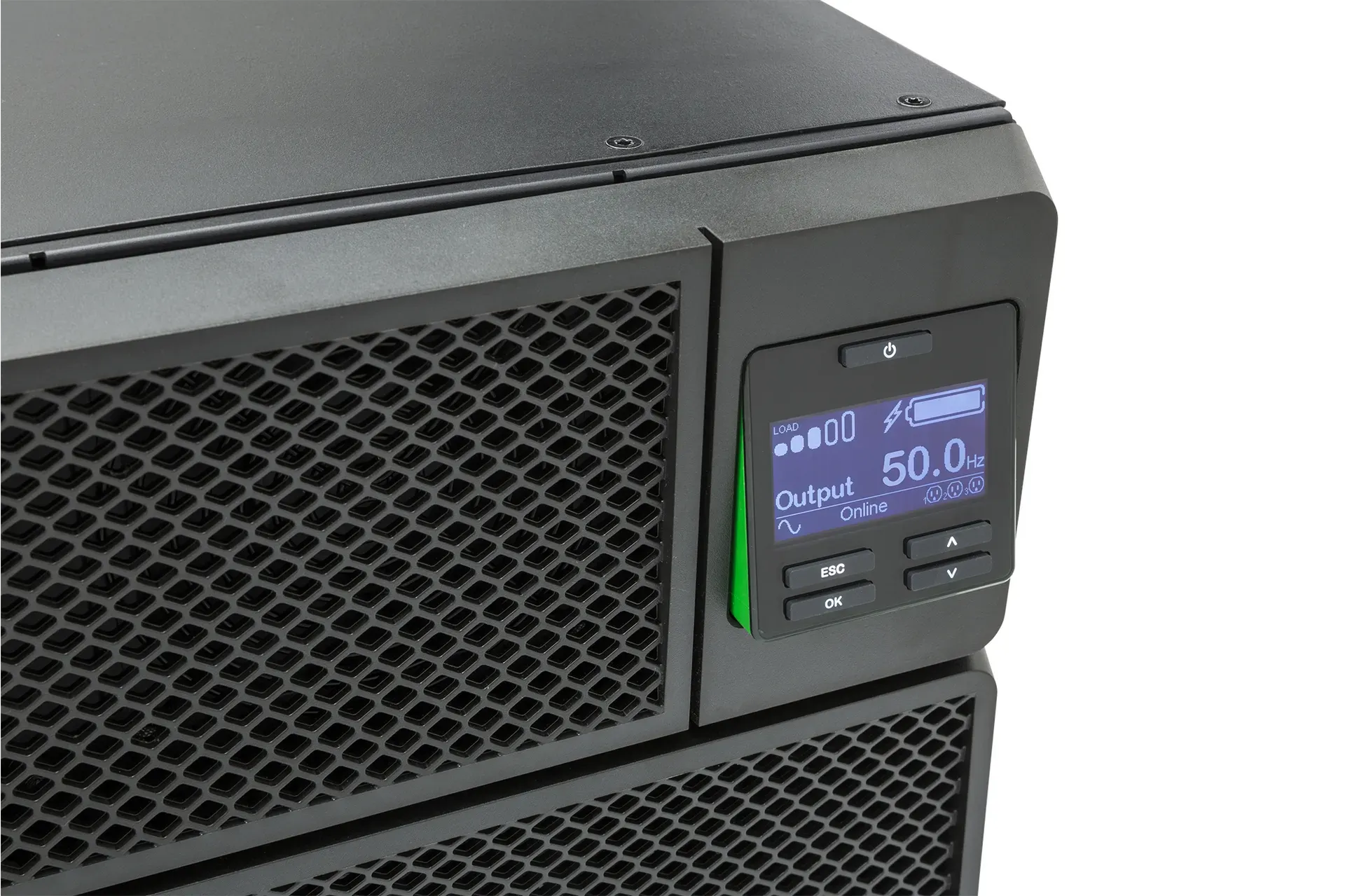 APC Smart-UPS On-Line SRT6KRMXLI – 6kW/VA, 6x C13, 4x C19, festverdrahteter 1-Phasen-Ausgang, Rack-montierbar, eingebettetes NMC – Bild 7