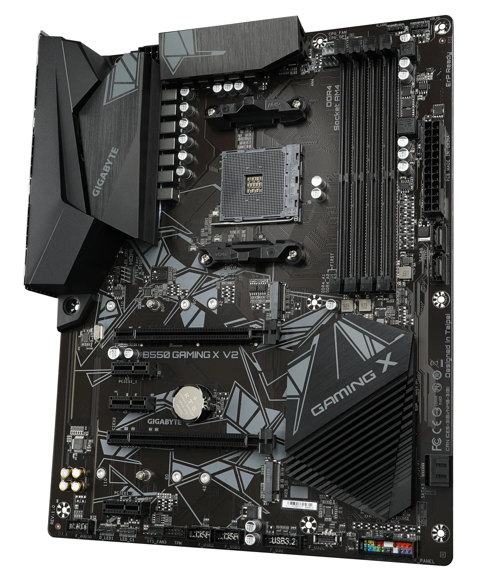GIGABYTE B550 Gaming X V2 Mainboard – AMD Ryzen 5000 CPUs, 10+3 Phasen VRM, bis zu 4733 MHz DDR4, 1xPCIe 4.0 + 1xPCIe 3.0 M.2, 1GbE LAN, USB 3.2 Gen 2 – Bild 4