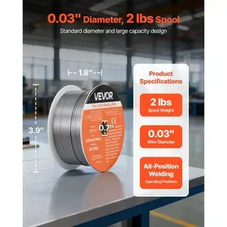 VEVOR Fülldraht 0,8 mm, MIG Schweißdraht E71T-11, 0,9 kg Gaslose Drahtrolle für Baustahl mit Geringer Spritzerbildung für Alle Schweißpositionen, Selbstschützend für den Außeneinsatz, 1 Stk. VEVOR Fülldraht 0,8 mm, MIG Schweißdraht E71T-11, 0,9 kg Gaslose Drahtrolle für Baustahl mit Geringer Spritzerbildung für Alle Schweißpositionen, Selbstschützend für den Außeneinsatz, 1 Stk.