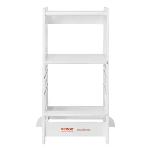 VEVOR Tritthocker Kinder 158,9 kg Gewichtskapazität Trittschemel 844 x 553 x 482 mm Hocker Kiefernholz Bambus höhenverstellbar von 328 bis 520 mm Lernturm Kinderschemel Trittschemel Kinderhocker Weiß – Bild 10