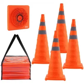 VEVOR Sicherheitskegel Verkehrshütchen, 4 Stk. Zusammenklappbare Verkehrskegel, Baukegel mit Reflektierenden Kragen, Warnkegel mit Aufbewahrungstasche, Geeignet für Verkehrskontrolle, Parkplätze VEVOR Sicherheitskegel Verkehrshütchen, 4 Stk. Zusammenklappbare Verkehrskegel, Baukegel mit Reflektierenden Kragen, Warnkegel mit Aufbewahrungstasche, Geeignet für Verkehrskontrolle, Parkplätze