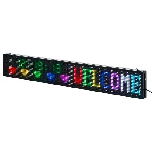VEVOR programmierbare LED Zeichen P10 Vollfarbe flexibles digitales Scrolling Panel, DIY Anzeigetafel mit benutzerdefiniertem Textmuster und GIF & Bluetooth App Steuerung (1310 x 190 x 55 mm) – Bild 10