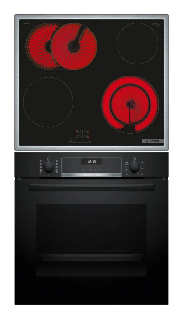 Bosch HBG537BB4 + PKN645BA2E Kochgeräte-Set Keramik Elektrischer Ofen Bosch HBG537BB4 + PKN645BA2E Kochgeräte-Set Keramik Elektrischer Ofen