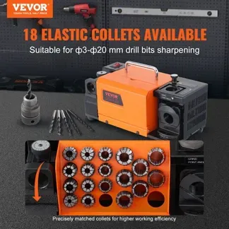VEVOR Bohrerschleifgerät 120 W Bohrerschleifmaschine 4500 U/min Schärfstation 45# Stahl Bohrerschärfgerät 95-135° Einstellbarer Spitzenwinkel 18 Spannzangen Geeignet für Bohrerdurchmesser φ3–20 mm VEVOR Bohrerschleifgerät 120 W Bohrerschleifmaschine 4500 U/min Schärfstation 45# Stahl Bohrerschärfgerät 95-135° Einstellbarer Spitzenwinkel 18 Spannzangen Geeignet für Bohrerdurchmesser φ3–20 mm