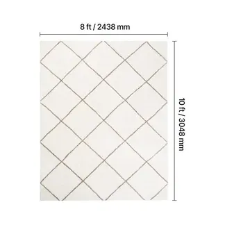 VEVOR Kurzflor Teppich 3048 x 2438 mm, kuscheliger Wohnzimmerteppich, Bodenteppich für Wohnzimmer, Schlafzimmer, Arbeitszimmer, fusselfrei und mit rutschfester TPR-Unterseite, weiß VEVOR Kurzflor Teppich 3048 x 2438 mm, kuscheliger Wohnzimmerteppich, Bodenteppich für Wohnzimmer, Schlafzimmer, Arbeitszimmer, fusselfrei und mit rutschfester TPR-Unterseite, weiß