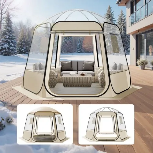 VEVOR Pop-up-Bubble-Zelt, 305 x 275 x 220 cm, transparentes Campingzelt, Garten-Kuppel-Iglu-Zelt mit Fenstern, Sportzelt, 540°-Panoramablick, für 4–8 Personen, Terrasse, Hinterhof VEVOR Pop-up-Bubble-Zelt, 305 x 275 x 220 cm, transparentes Campingzelt, Garten-Kuppel-Iglu-Zelt mit Fenstern, Sportzelt, 540°-Panoramablick, für 4–8 Personen, Terrasse, Hinterhof