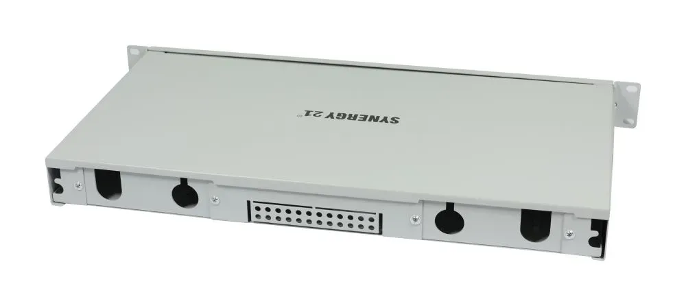 LWL-Patchpanel für 24xLC-Duplex-Buchsen, 19"/1HE, ohne LC-Kupplungen, Lichtgrau, Synergy 21, – Bild 2