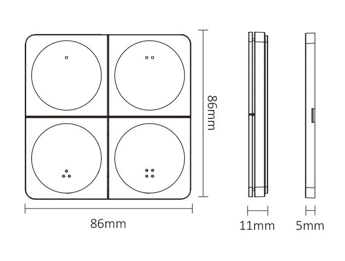 MiBoxer K4-B LED Fernbedienung 2,4GHz 4 Zonen Wireless Dimm Panel (b) – Bild 3