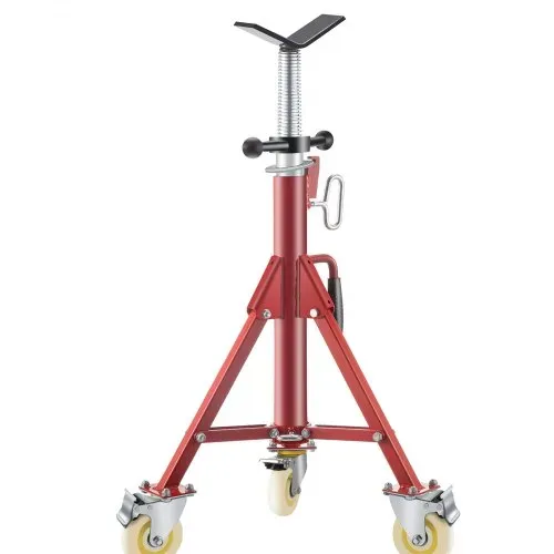VEVOR Modell 1107A Einklappbare Rohrstütze mit V-Kopf, Rohrstütze mit 400 kg Gewichtskapazität / 0,32 - 30,48 cm Rohrkapazität, Rohrständer 71 - 131 cm verstellbar, Rohrbock Stahl mit Rollen – Bild 10