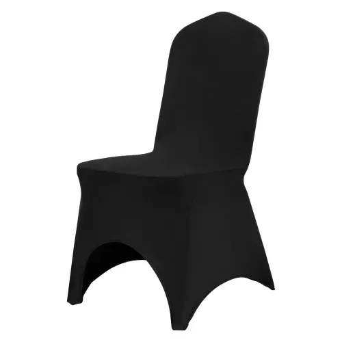 VEVOR Stuhlhussen aus Elastischem Spandex für Klappstühle, Universell Passender, Gewölbter Vorderbezug, Abnehmbare &Waschbare Schonbezüge, für Hochzeit, Urlaub, Party, Feier, (50 Stück, Schwarz) – Bild 8
