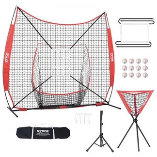 VEVOR 244 x 106 x 211 cm Baseball-Softball-Übungsnetz, Tragbares Baseball-Trainingsnetz zum Schlagen, Fangen, Pitchen, Backstop-Ausrüstung mit Bogenrahmen, Tragetasche, Schlagzone, Bällen, Ballsammler VEVOR 244 x 106 x 211 cm Baseball-Softball-Übungsnetz, Tragbares Baseball-Trainingsnetz zum Schlagen, Fangen, Pitchen, Backstop-Ausrüstung mit Bogenrahmen, Tragetasche, Schlagzone, Bällen, Ballsammler