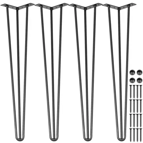 VEVOR Tischbeine Metall Tischfüße verstellbar 61 cm austauschbare Diy Tischbeine Metall Schwarz 4 Stück mit 4 Gummibodenfüße Haarnadel VEVOR Tischbeine Metall Tischfüße verstellbar 61 cm austauschbare Diy Tischbeine Metall Schwarz 4 Stück mit 4 Gummibodenfüße Haarnadel