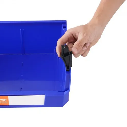 VEVOR 6er-Set Sichtlagerboxen Stapelboxen Stapelkisten Lagerkästen Blau/Rot – Bild 9