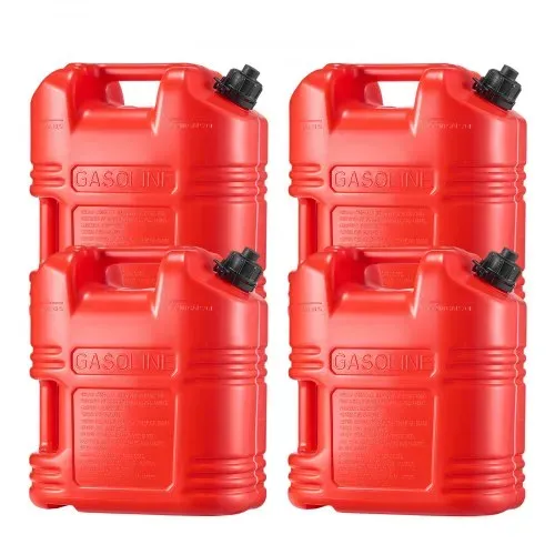 VEVOR Kraftstoffkanister, 19 L, Benzinkanister mit Ausguss & klarer Skala, max. Durchflussrate 15 L/min, Flüssigkeitsbehälter für die meisten Autos, Motorräder, ATVs & UTVs, rot, 4er-Pack – Bild 9