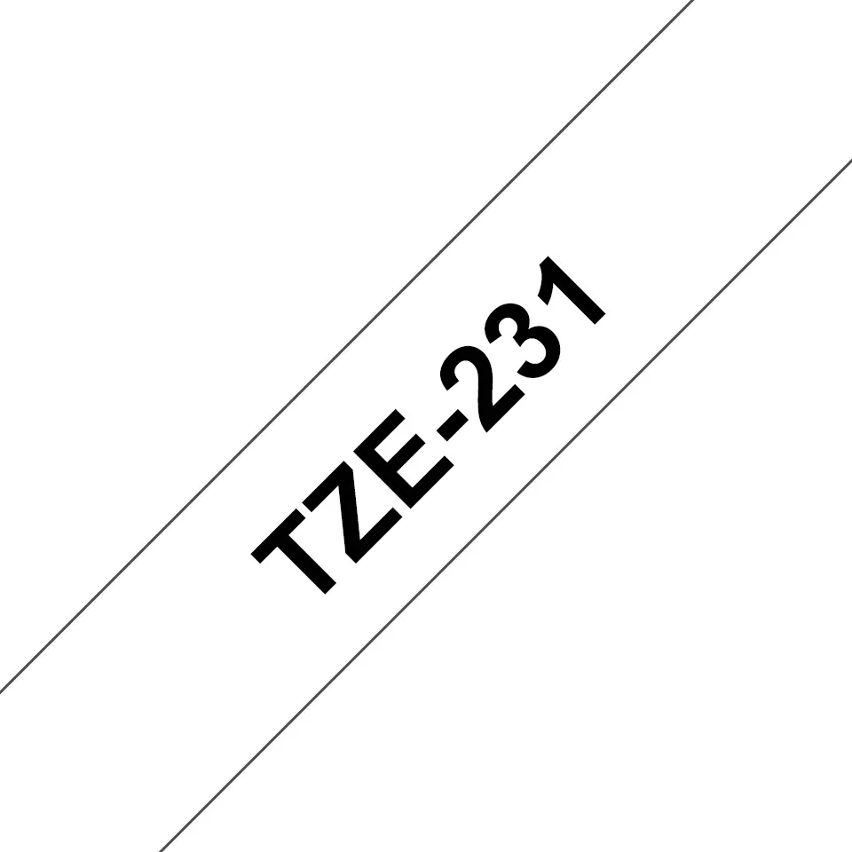 Brother TZE-231 Etiketten erstellendes Band Schwarz auf weiss Brother TZE-231 Etiketten erstellendes Band Schwarz auf weiss