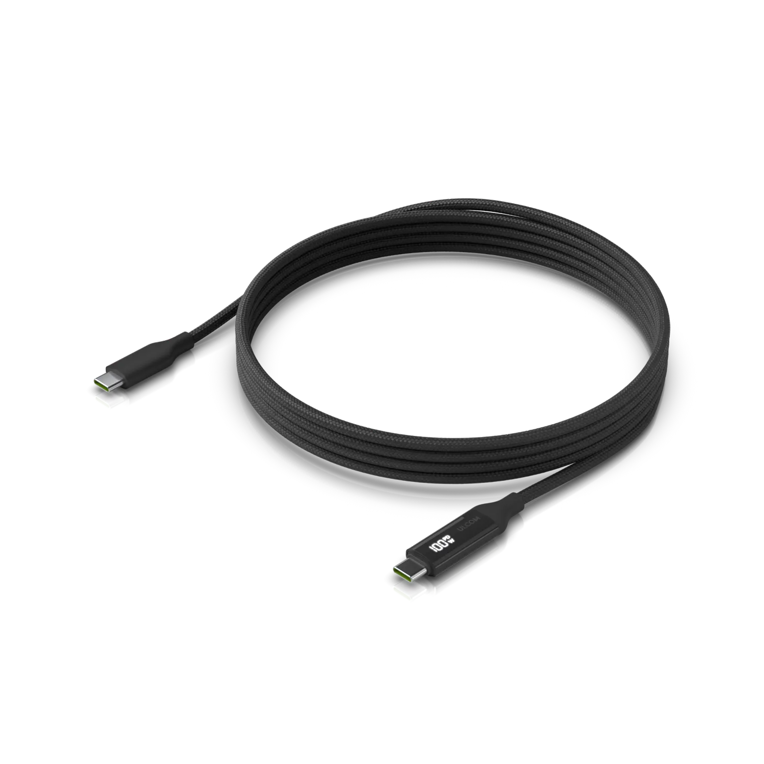 Ubiquiti USB-C Cable with Charge Display • 2m • 100W • UACC-Cable-USB-100W-2M-BK Ubiquiti USB-C Cable with Charge Display • 2m • 100W • UACC-Cable-USB-100W-2M-BK