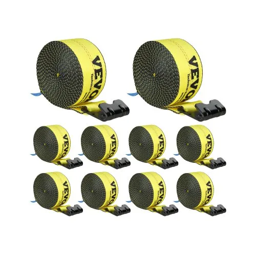 VEVOR Windengurte, 4″ x 30′, 6000 lbs Tragfähigkeit, 18000 lbs Bruchfestigkeit, LKW-Gurte mit flachem Haken, Ladungskontrolle für Anhänger, Bauernhöfe, Rettungen, Baumschoner, Gelb (10er-Pack) VEVOR Windengurte, 4″ x 30′, 6000 lbs Tragfähigkeit, 18000 lbs Bruchfestigkeit, LKW-Gurte mit flachem Haken, Ladungskontrolle für Anhänger, Bauernhöfe, Rettungen, Baumschoner, Gelb (10er-Pack)