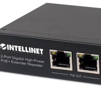 Intellinet 2-Port Gigabit High-Power PoE+ Extender, IEEE 802.3at/af PoE+/PoE, verlängert die Reichweite einer PoE-Verbindung um zusätzliche 100 Meter, 2 PSE-Ports, Metall Intellinet 2-Port Gigabit High-Power PoE+ Extender, IEEE 802.3at/af PoE+/PoE, verlängert die Reichweite einer PoE-Verbindung um zusätzliche 100 Meter, 2 PSE-Ports, Metall