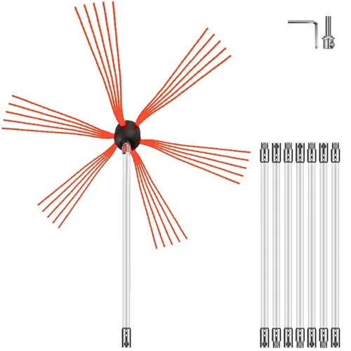 VEVOR Schornsteinbürste Schornsteinfegerbesen Kaminkehrbesen Schornsteinfeger Bürste Kaminbesen Schornsteinbesen Weiß mit Schlüsselweite 17mm, Flexibler Bürstenkopf Nylon Schornstein-Reinigungsset VEVOR Schornsteinbürste Schornsteinfegerbesen Kaminkehrbesen Schornsteinfeger Bürste Kaminbesen Schornsteinbesen Weiß mit Schlüsselweite 17mm, Flexibler Bürstenkopf Nylon Schornstein-Reinigungsset